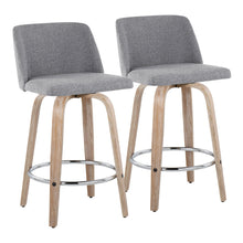 Load image into Gallery viewer, Toriano - Modern Design Fixed Height Counter Stool With Swivel With Round Footrest (Set of 2)
