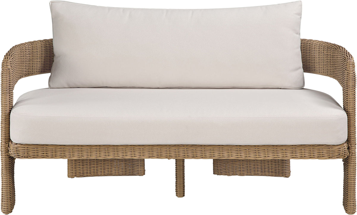 Sandbay - Olefin Water Resistant Fabric And Wicker Outdoor Patio Loveseat