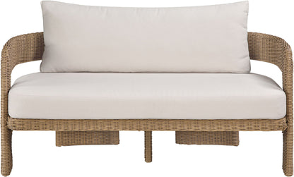 Sandbay - Olefin Water Resistant Fabric And Wicker Outdoor Patio Loveseat