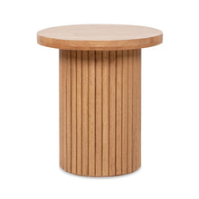 Load image into Gallery viewer, Kenzie - Fluted Pillar Round Accent Side Table - Light Natural Brown
