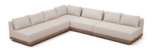 Solace - Olefin Performance Fabric 4 Piece Outdoor Patio Modular Sectional
