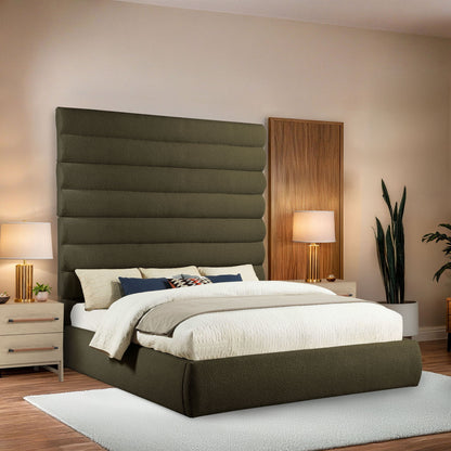 Adam - Boucle Fabric Bed With 89" Headboard