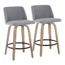 Load image into Gallery viewer, Toriano - Contemporary Fixed-Height Counter Stool &amp; Swivel With Round Footrest (Set of 2)
