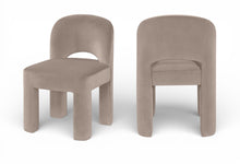 Load image into Gallery viewer, Celine - Velvet Performance Fabric Upholstered Dining Chair (Set of 2) - Taupe

