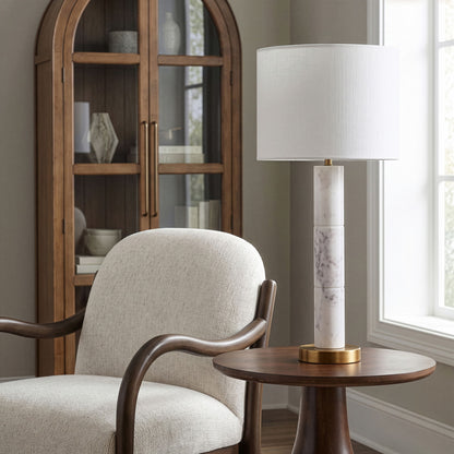 Opaline - Linen Textured Fabric And Brass Table Lamp