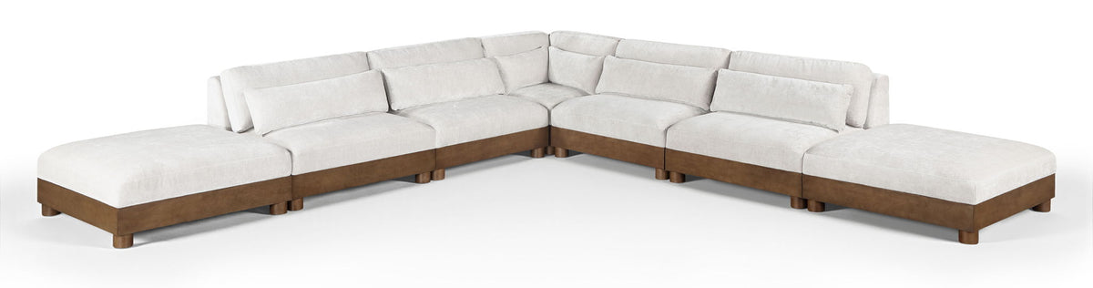 Turin - Chenille Fabric Upholstered Modular Sectional - Cream