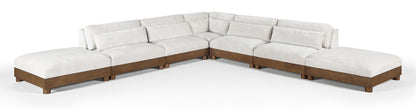 Turin - Chenille Fabric Upholstered Modular Sectional - Cream