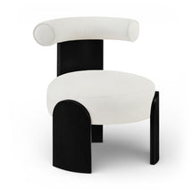 Load image into Gallery viewer, Calder - Linen Textured Fabric Upholstered Accent Chair - Painted Black Base
