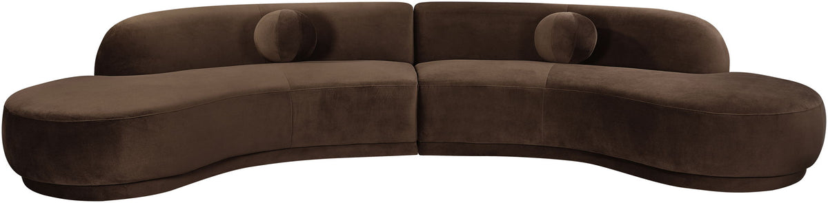 Avra - 146" Velvet Performance Fabric Upholstered Sectional