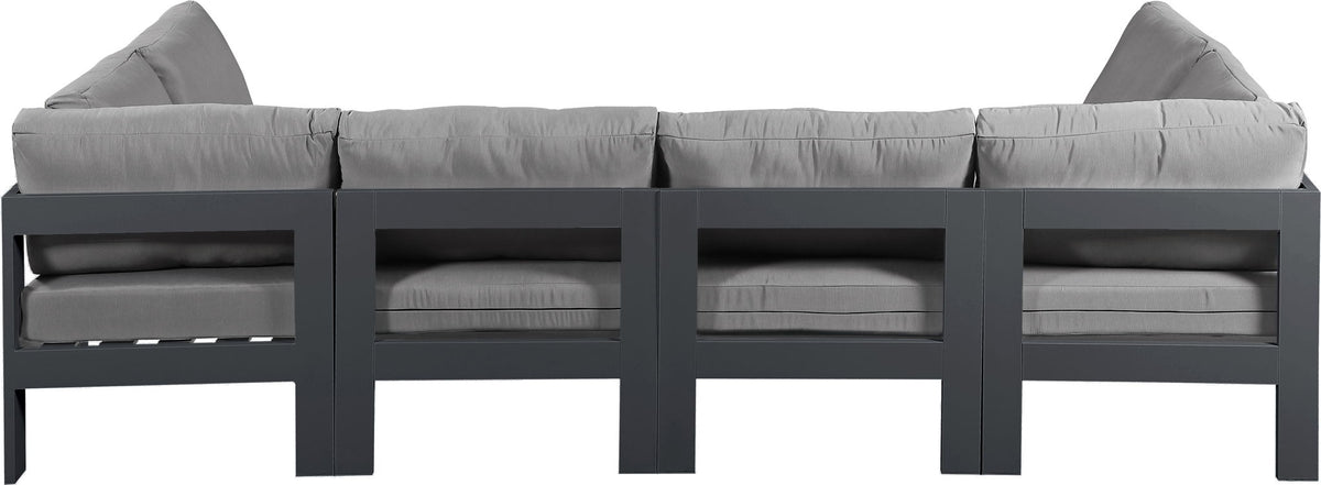Nizuc - Outdoor Patio 6 Piece Modular Sectional With Gray Frame