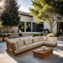Load image into Gallery viewer, Mirella - 5 Piece Water Resistant Fabric Upholstered Outdoor Patio Modular Sectional
