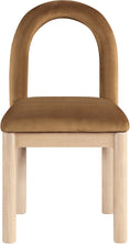 Load image into Gallery viewer, Conrad - Velvet Dining Chair With Natural Legs - Saddle
