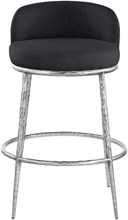 Ferro - Performance Fabric Upholstered Bar Stool - Antique Silver