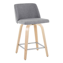 Load image into Gallery viewer, Toriano - Contemporary Fixed Height Counter Stool With Swivel With Square Footrest (Set of 2)
