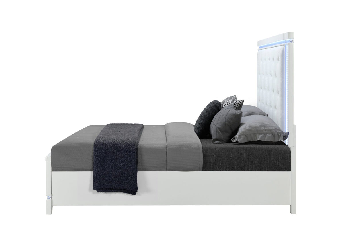 Alina - Twin Bed Headboard With LED - White