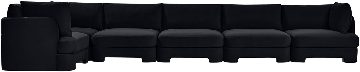 Hammond - Velvet Performance Fabric Upholstered 6 Piece L-Shaped Sectional
