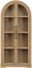 Load image into Gallery viewer, Corva - Solid Wood, Oak Veneer And Stainless Steel Storage Cabinet
