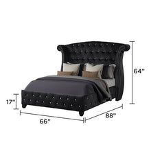 Load image into Gallery viewer, Sophia - Crystal Tufted Upholstered Bed
