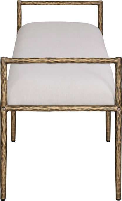Axis - Linen Textured Beige Fabric Upholstered Bench - Ego Home Furniture