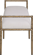 Load image into Gallery viewer, Axis - Linen Textured  Beige Fabric Upholstered Bench
