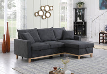Load image into Gallery viewer, Colton - Reversible Sleeper Sectional Sofa With Storage Chaise - Dark Gray

