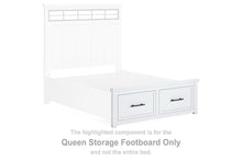 Load image into Gallery viewer, Ashbryn - Queen Storage Footboard - White / Natural
