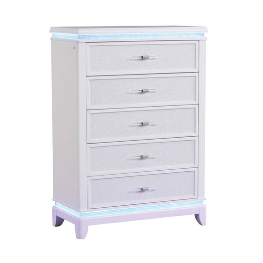 Opium - 5 Drawer Chest - White