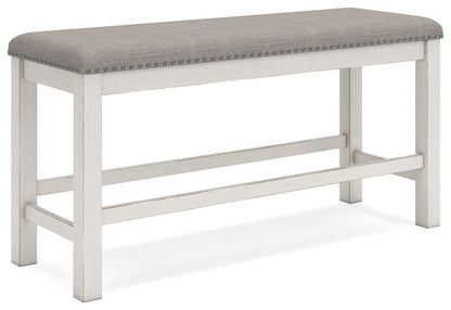 Robbinsdale - Dbl Counter Height Upholstered Dining Bench - Antique White