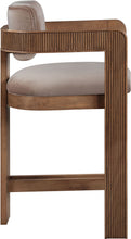 Load image into Gallery viewer, Sacha - Velvet Stool With Brown Base
