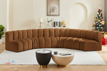 Load image into Gallery viewer, Arc - Velvet 6 Piece U-Shaped Modular Sofa - Saddle
