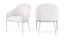 Load image into Gallery viewer, Ferro - Upholstered Dining Arm Chair With Brushed Silver Legs
