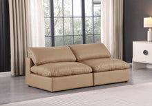 Load image into Gallery viewer, Comfy - Faux Leather Modular Armless Sofa 2 Pieces - Light Brown
