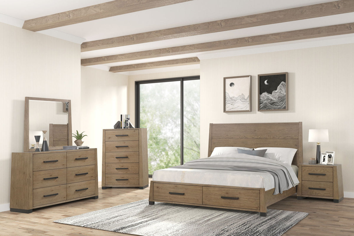 Viera - California King Bed Rails - Natural Oak