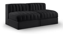 Load image into Gallery viewer, Rummi - Velvet Performance Fabric Upholstered 2 Piece Modular Armless Loveseat
