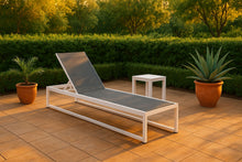 Load image into Gallery viewer, Maldives - Water Resistant Outdoor Patio Adjustable Sun Chaise Lounge Chair With White Base
