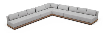 Solace - Olefin Fabric 5 Piece Outdoor Patio Modular Sectional