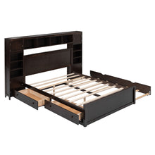 Load image into Gallery viewer, Bed With All In One Cabinet, Shelf And Sockets, Twin Long Trundle

