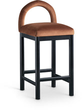 Load image into Gallery viewer, Conrad - Velvet Counter Stool With Black Legs
