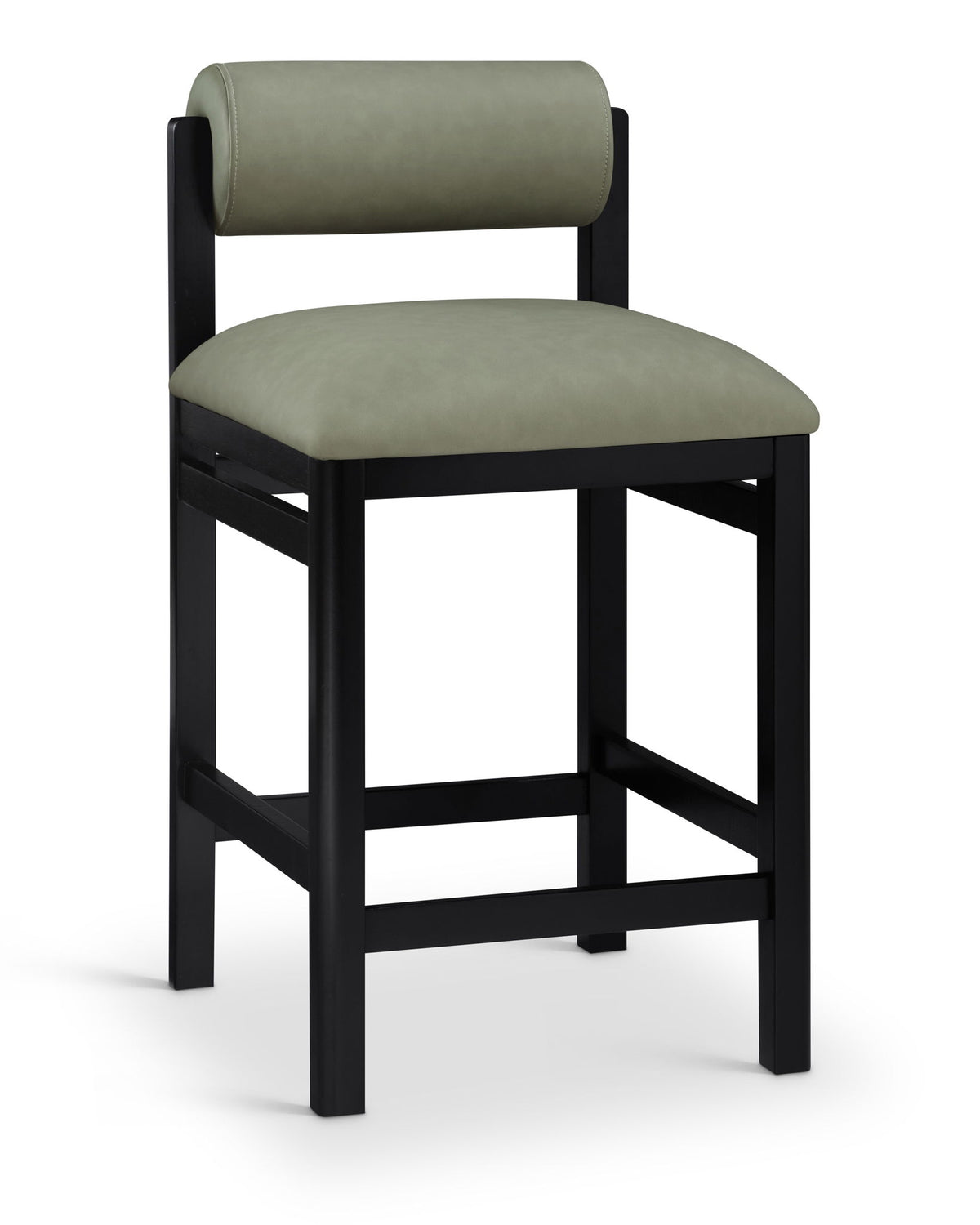 Roundhill - Faux Leather Counter Stool - Black Frame