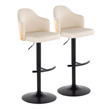 Load image into Gallery viewer, Ahoy - Contemporary Adjustable Barstool, Swivel With Rounded T Footrest (Set of 2)
