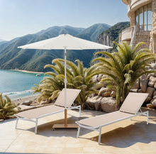 Load image into Gallery viewer, Fiji - Aluminum Patio Umbrella With Square Teak And White Base
