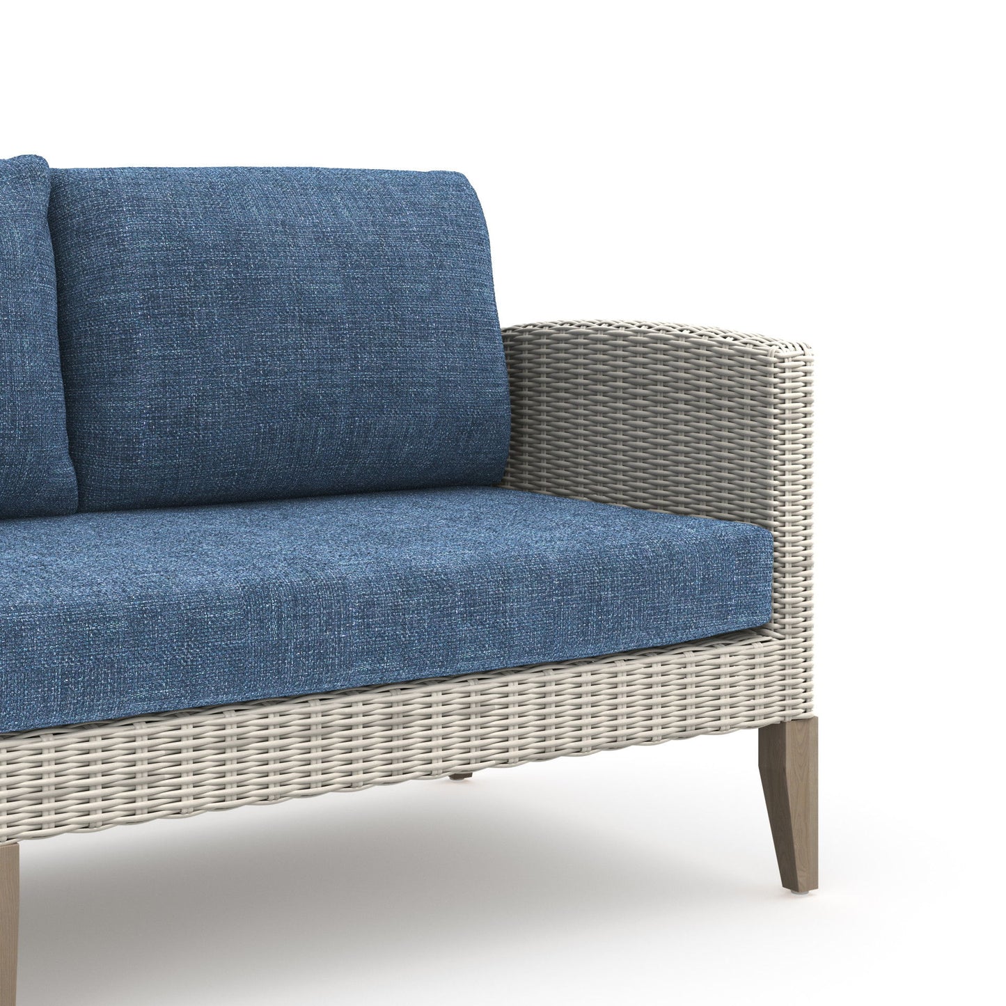 Carezza - 5 Piece Set (Sofa & 2 Club Chairs & 2 Stools) - Dark Blue