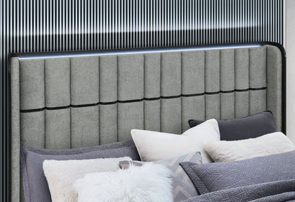 Isabella - Queen Bed / King Bed Headboard Wing - Gray