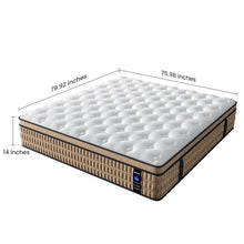 Load image into Gallery viewer, 14" Mattress Hotel Collection Hybrid Mattress With Gel Memory Foam &amp; Pocket Springs - Brown / White - King
