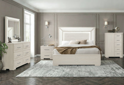 Clara - Full Bed With LED - Beige
