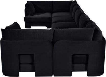 Hammond - Velvet Performance Fabric Upholstered 7 Piece U-Shaped Sectional