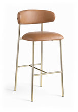 Load image into Gallery viewer, Lupita - Vegan Leather Upholstered Bar Stool With Brushed Gold Frame (Set of 2)
