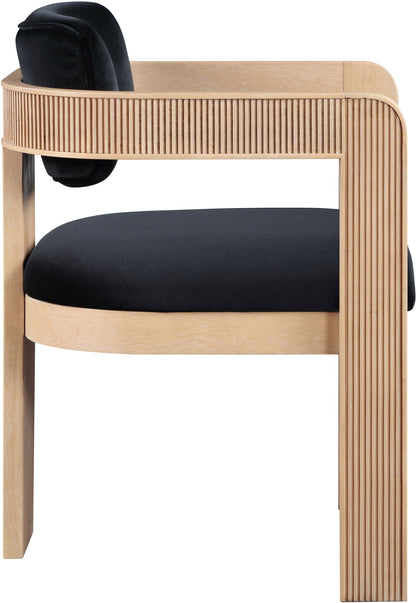 Sacha - Velvet Dining Chair With Natural Base (Set of 2)
