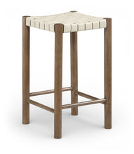 Load image into Gallery viewer, Entwine - Vegan Leather Upholstered Backless Counter Stool - Painted Brown
