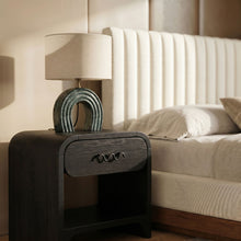 Load image into Gallery viewer, Lithos - Genuine Marble Base And Linen Textured Fabric Shade Table Lamp
